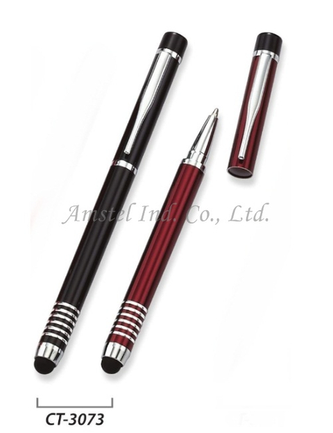 Aluminum 2 in 1 touch pen with ball pen