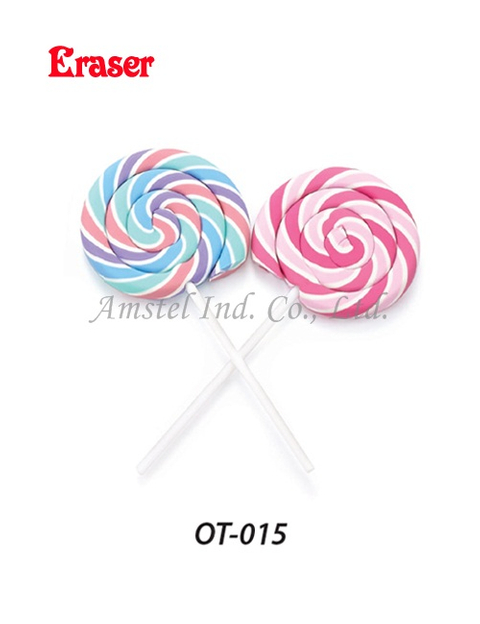 Eraser in lollipop shape