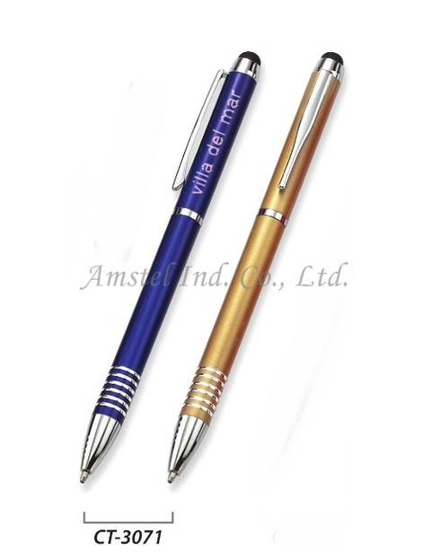 Aluminum 2 in 1 touch pen with ball pen